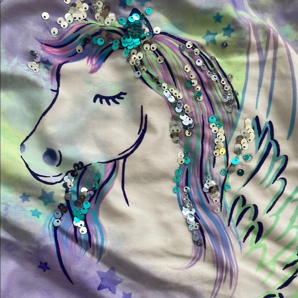 Wonder Nation Kids Swim One Piece - Purple and Green Unicorn Design